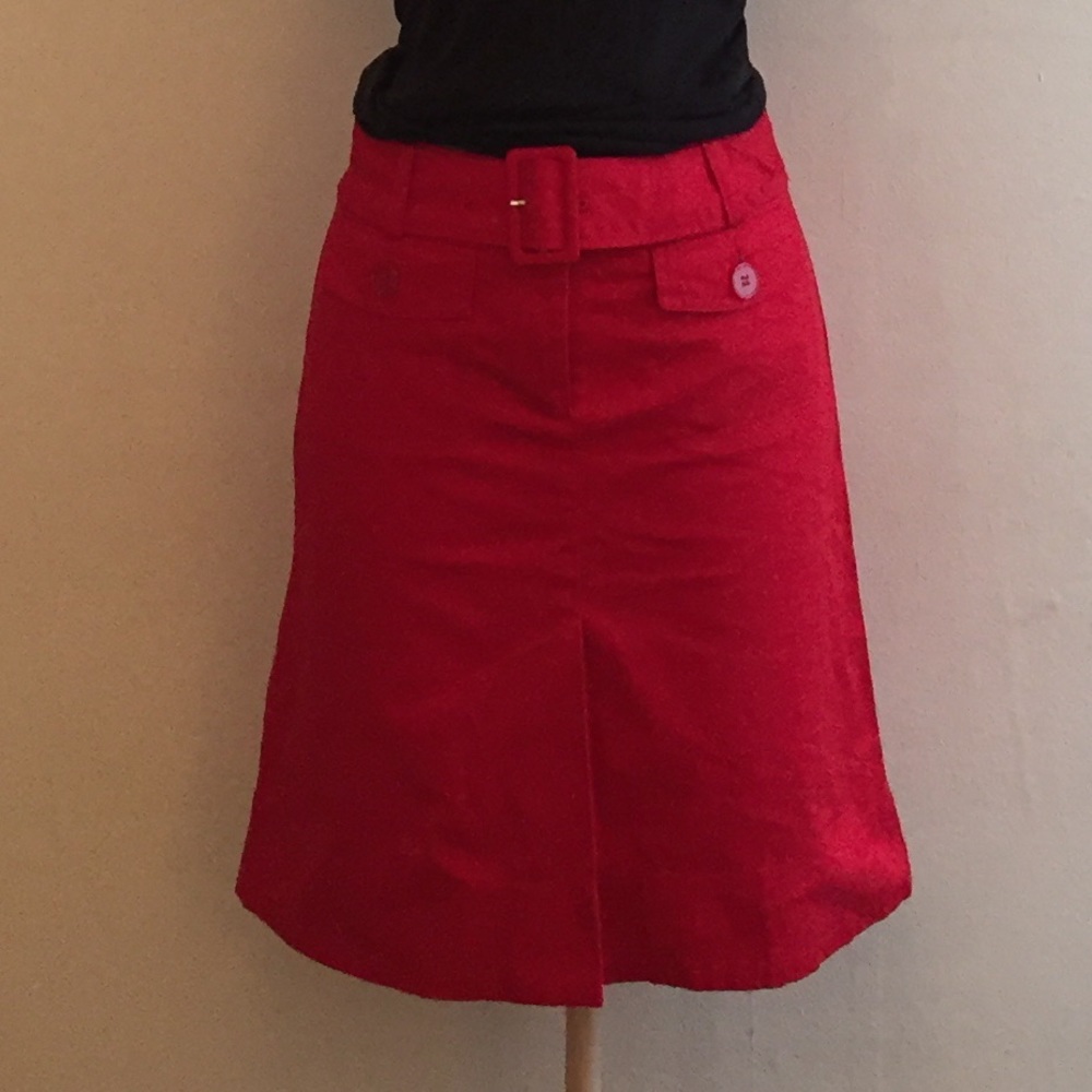 H&M red skirt with belt